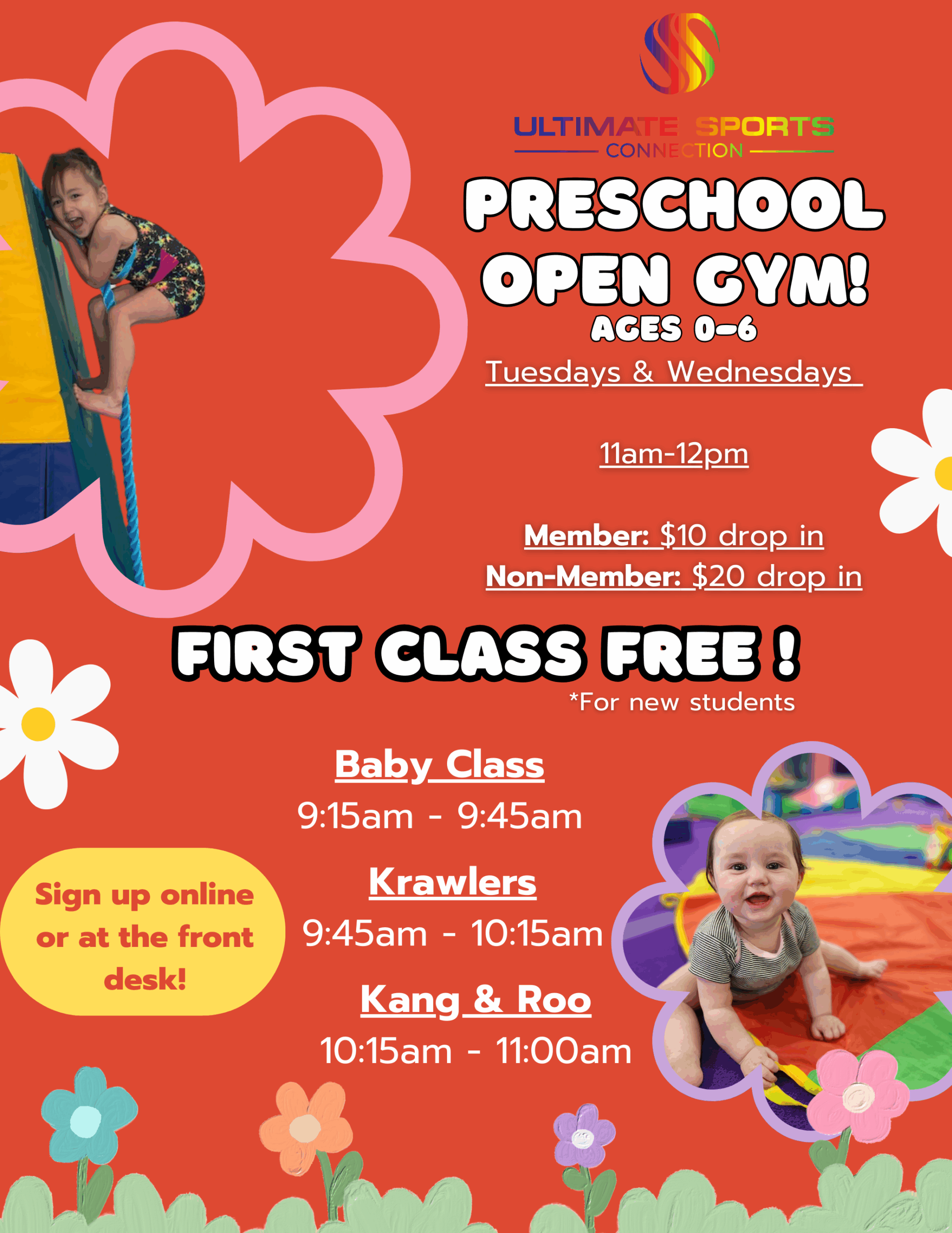 tumbling clinic new open gym times trial sheets